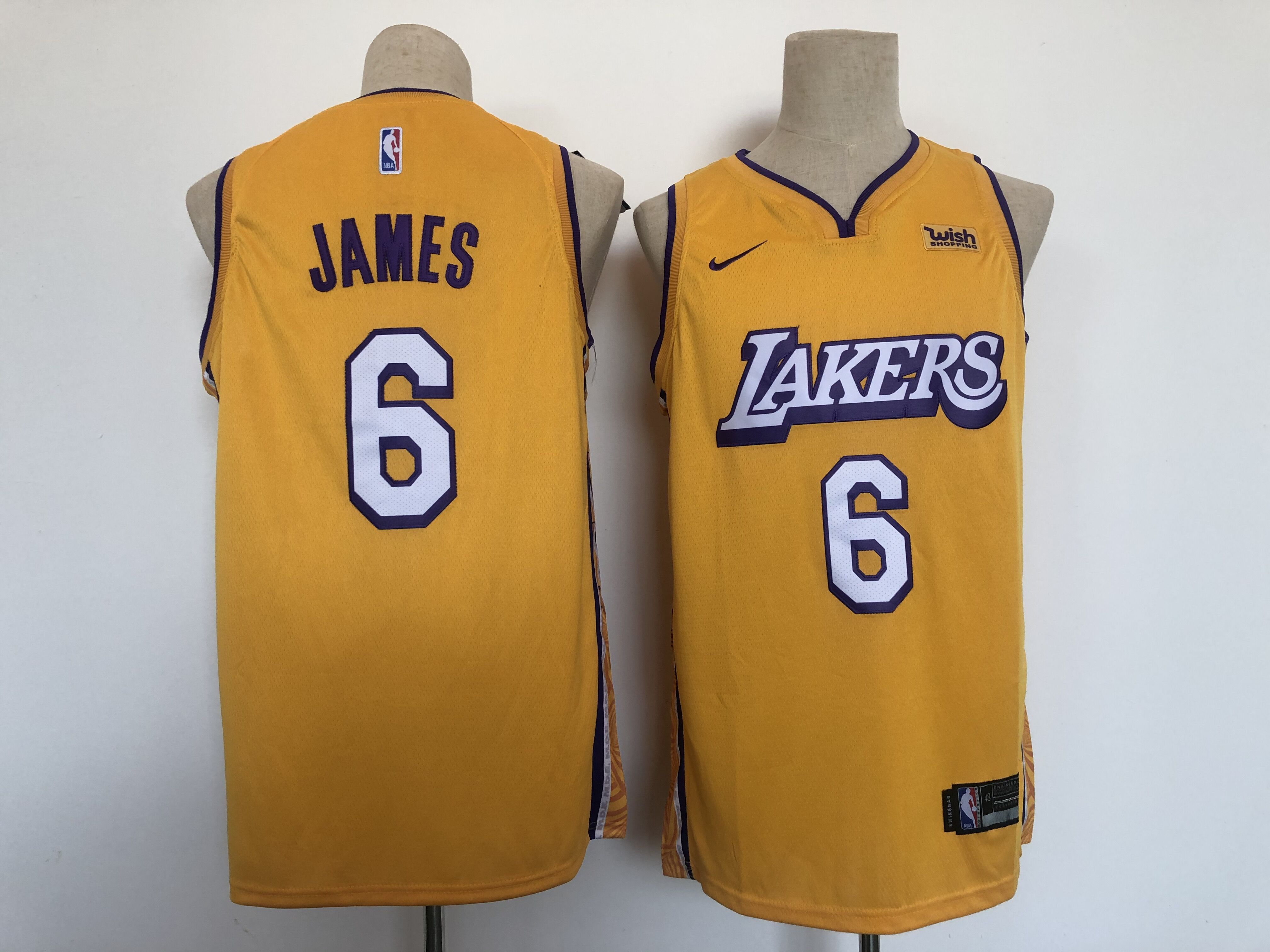 Men Los Angeles Lakers #6 James Yellow City Edition Nike 2021 NBA Jersey